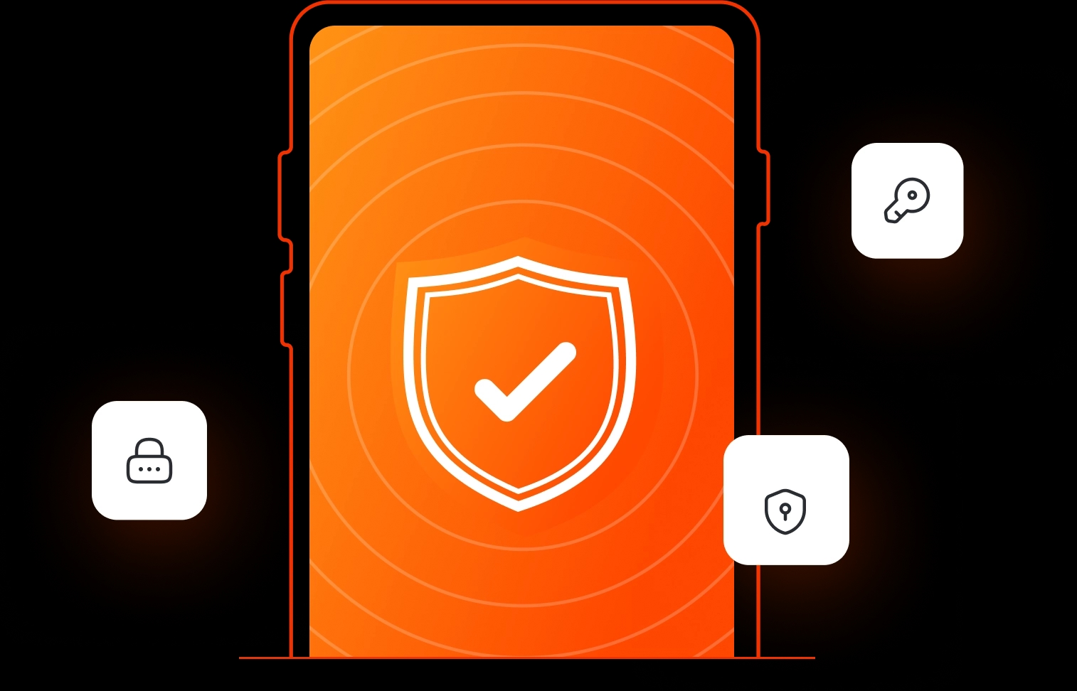 Imagem de um celular com check de segurança