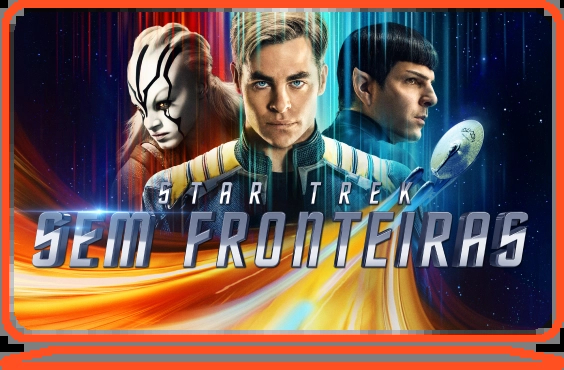 Tela de computador com filme star trek sem fonteiras