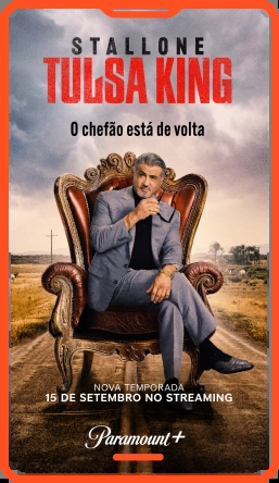 Tela de celular com a capa da serie Tulsa King,