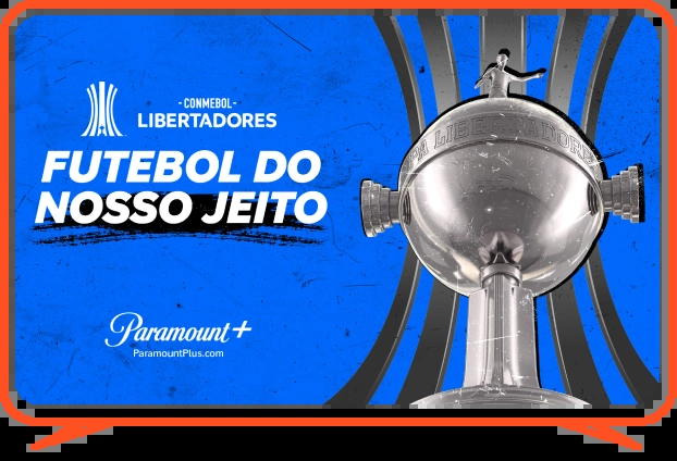 Tela de tv com capa da libertadores