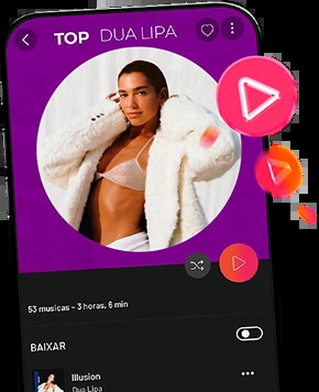 Imagem da Dua Lipa dentro de um celular