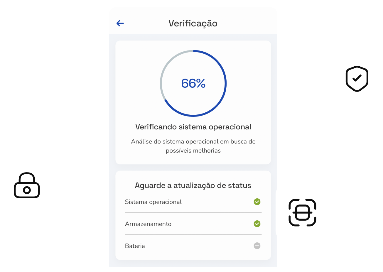 Imagem de um celular exibindo o aplicativo EXA em ação, demonstrando sua operação e recursos.