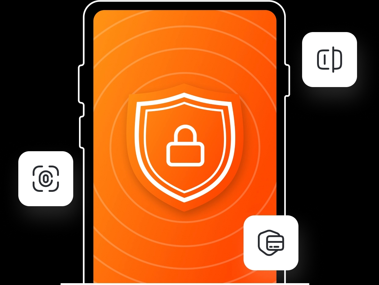 celular com aplicação de segurança