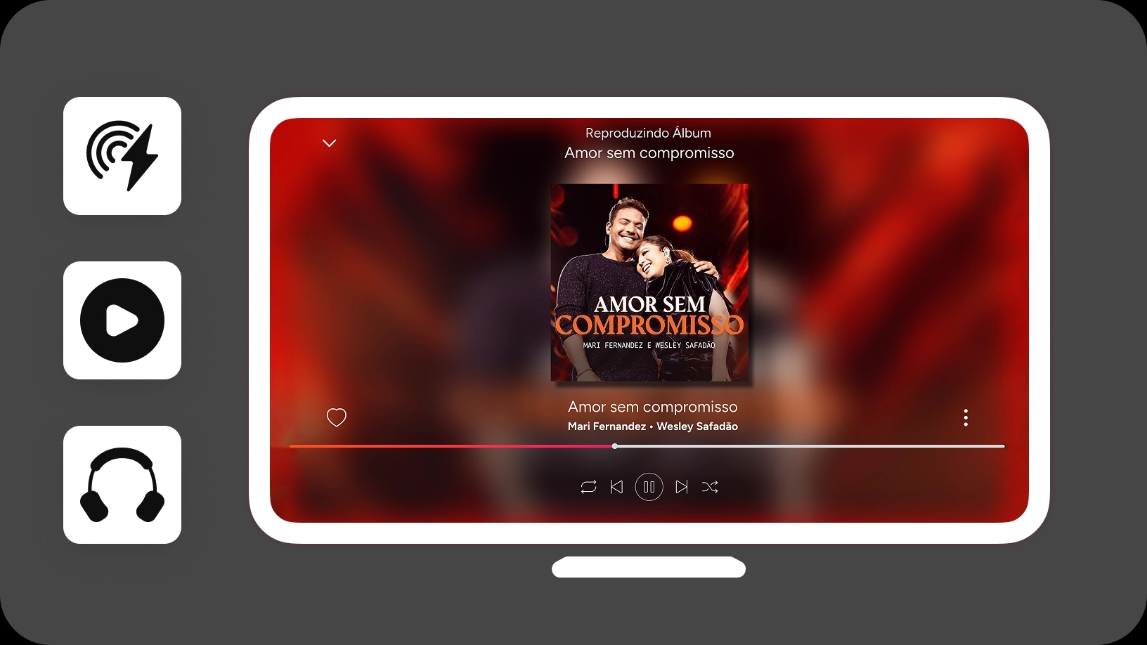"ilustração de um computador exibindo a tela inicial do aplicativo Brisamusic, destacando suas funcionalidades e recursos."