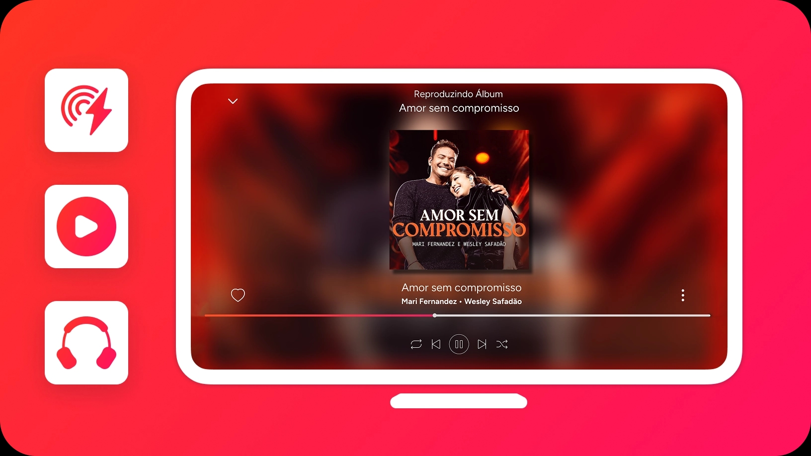 "ilustração de um computador exibindo a tela inicial do aplicativo Brisamusic, destacando suas funcionalidades e recursos."